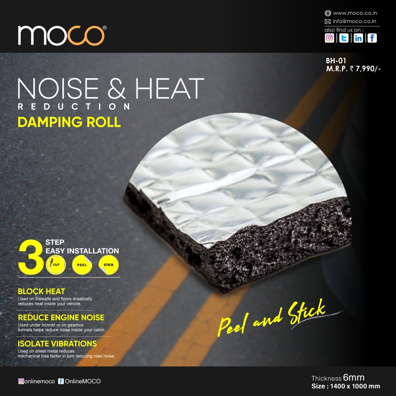 Moco BH-01 Bonnet Damping Roll