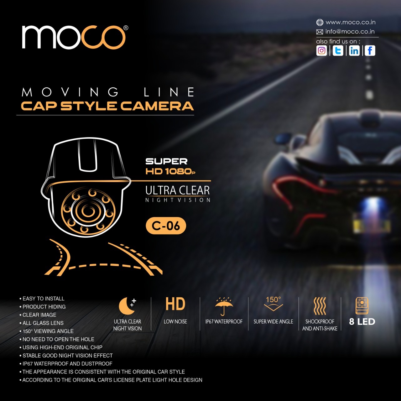 Moco C-06 Moving Line Cap Style Camera
