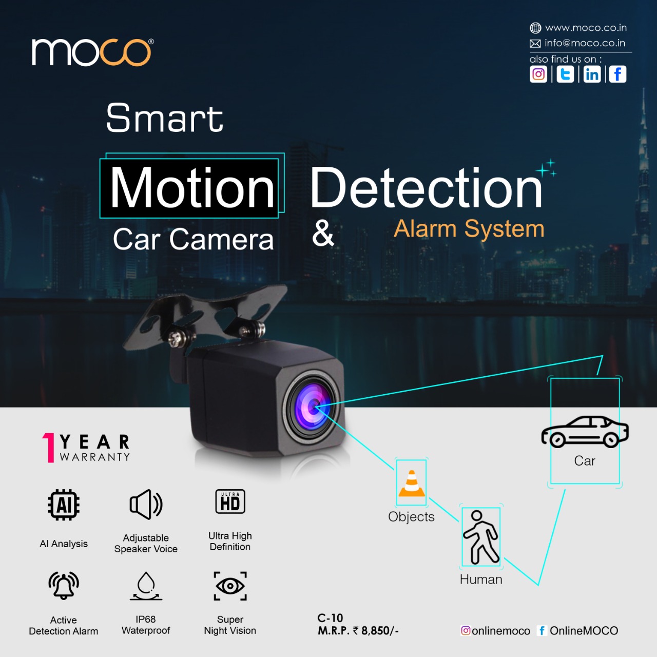 Moco C-10 Motion Detection Car Camera