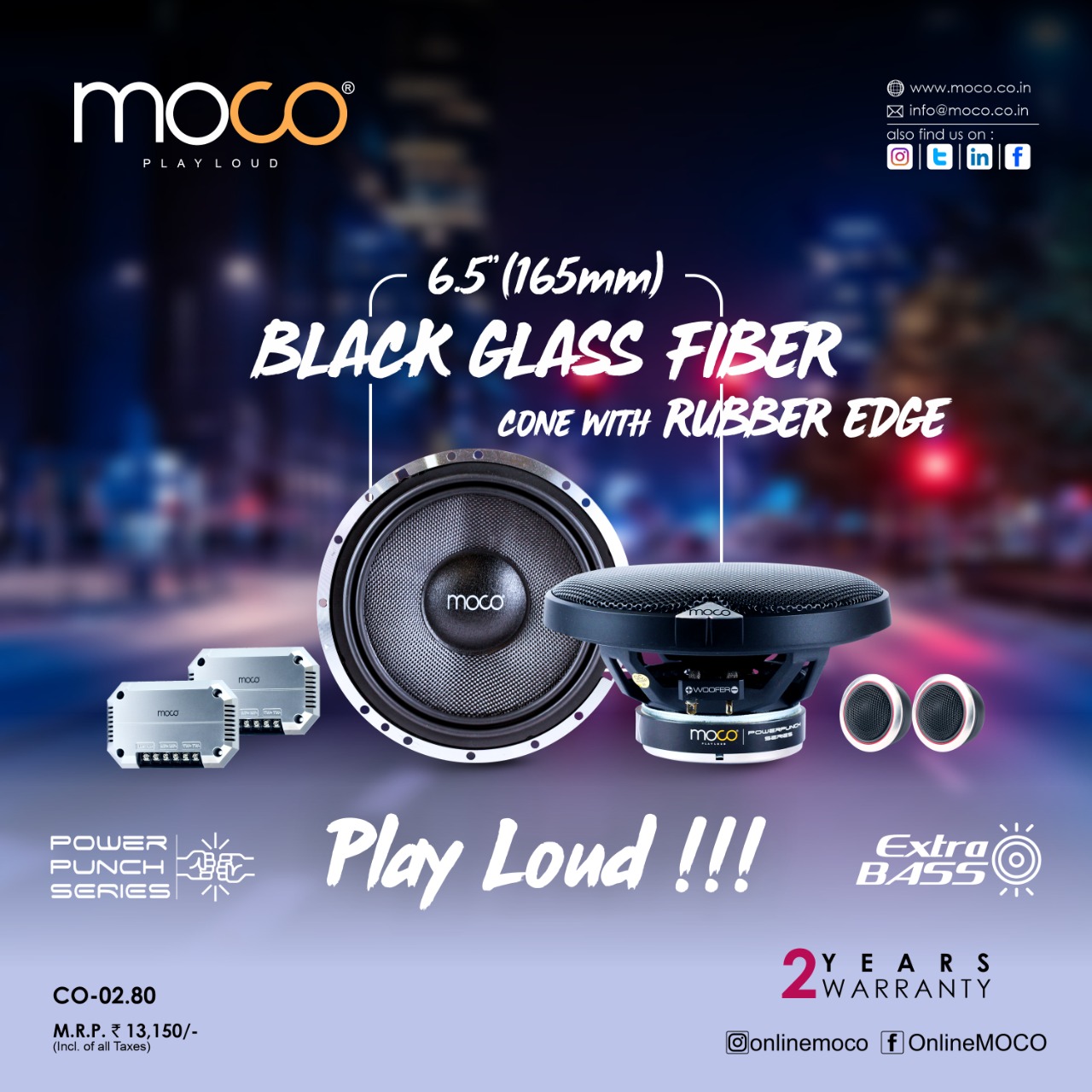 Moco CO-02.80 2 Way Component Speaker