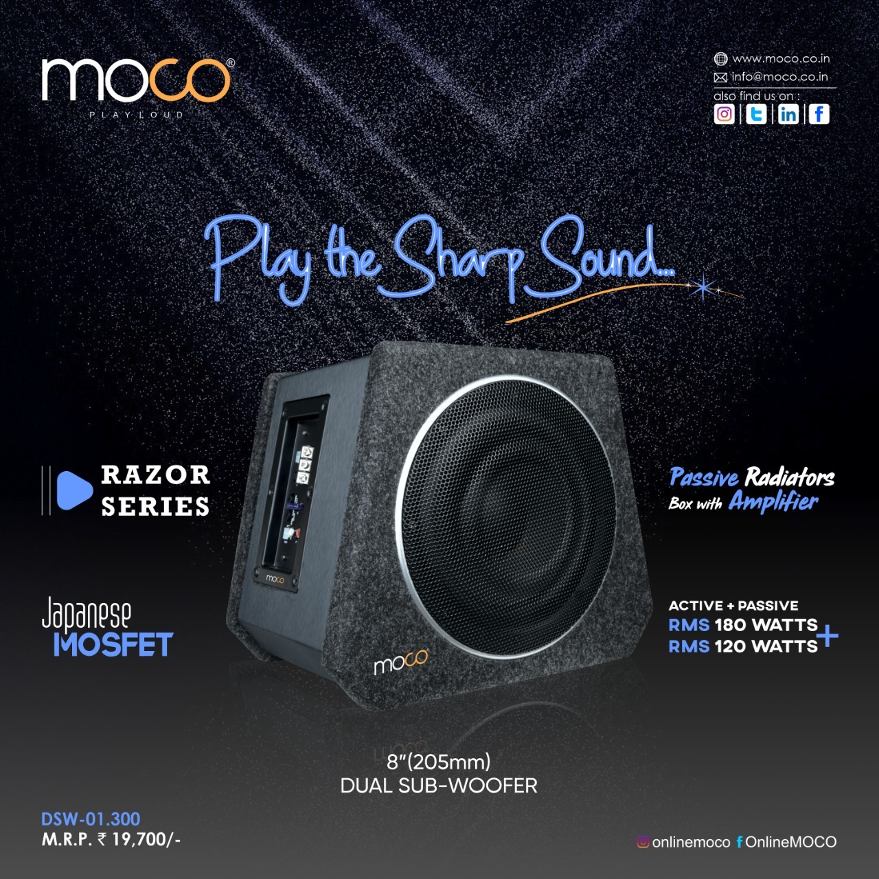 Moco DSW-01.300 8" Dual Sub Woofer
