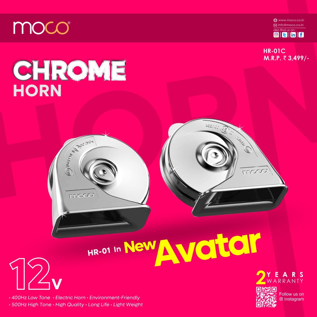 Moco HR-01C Chrome Horn