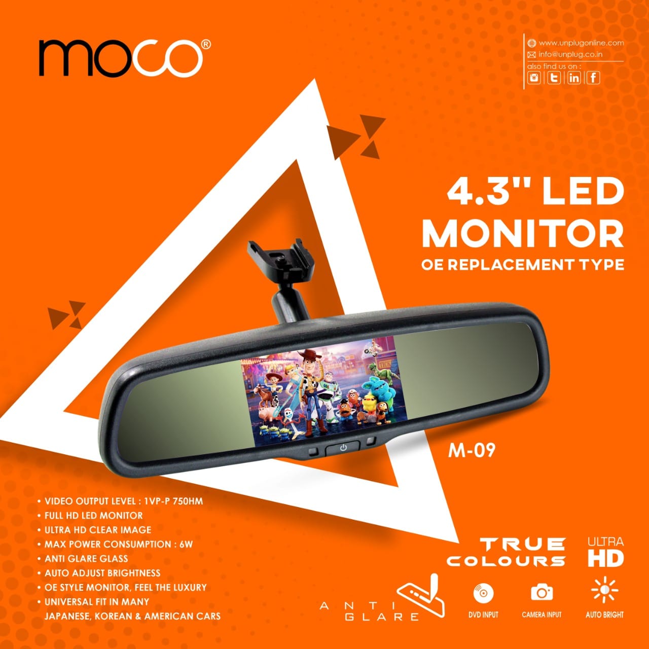 Moco M-09 4.3" OE Replacement Monitor