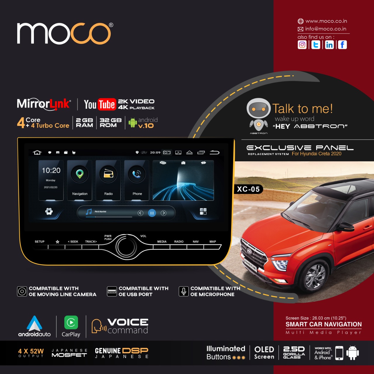 Moco XC-05 Android System for Hyundai Creta / Alcazar 2020