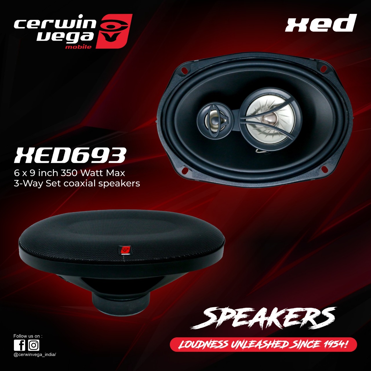 Cerwin Vega XED693 6x9" Coaxial Speaker