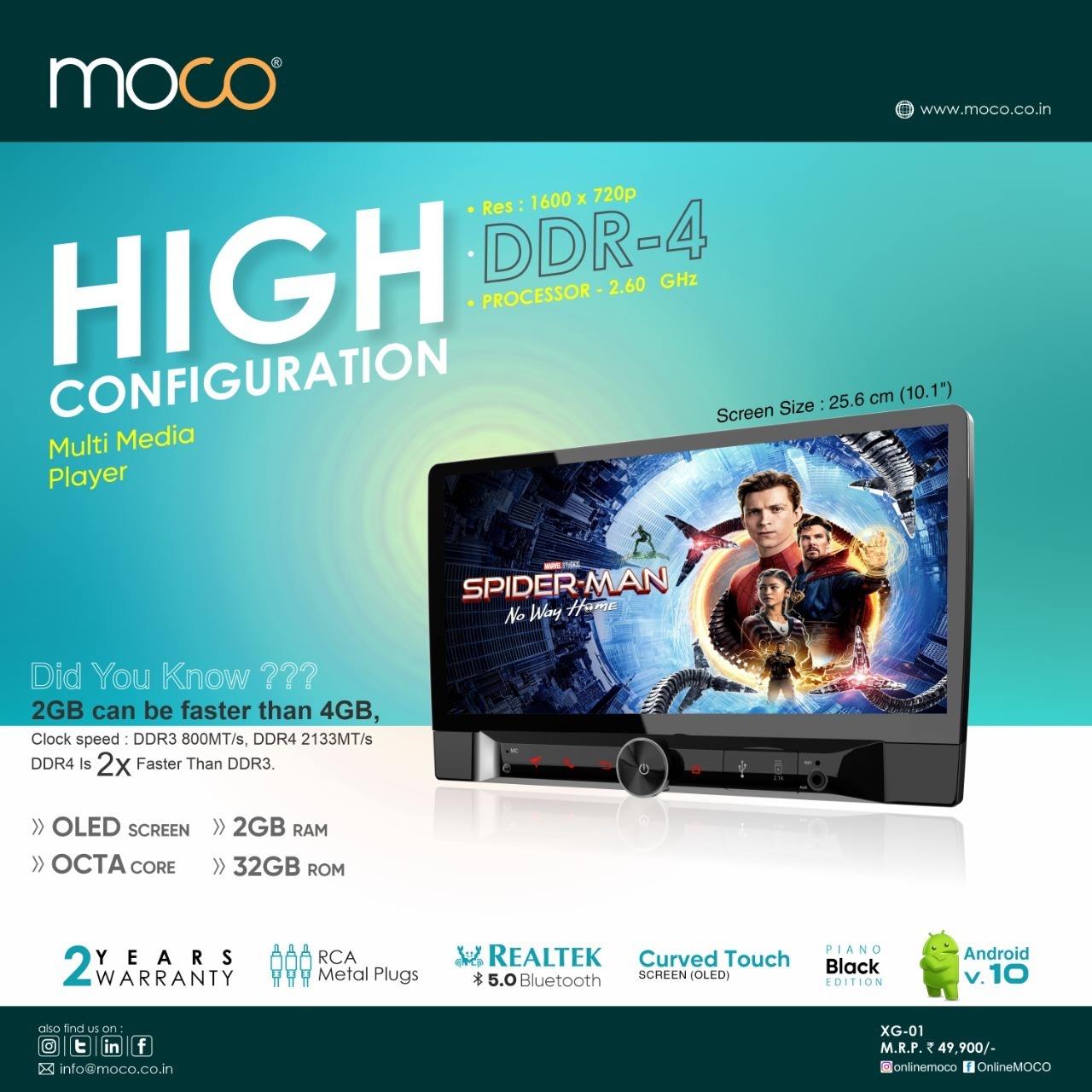 Moco XG-01 Android System (Piano Black Edition)